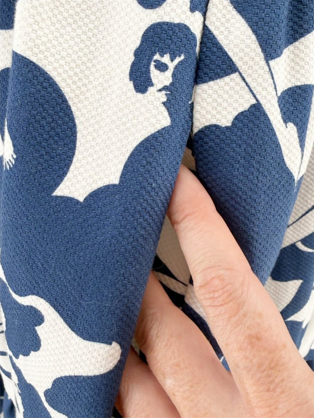 LA DoubleJ Editions Blue Woman Print Mini Tier Sleeveless Cotton Dress NEW S - Picture 5 of 14